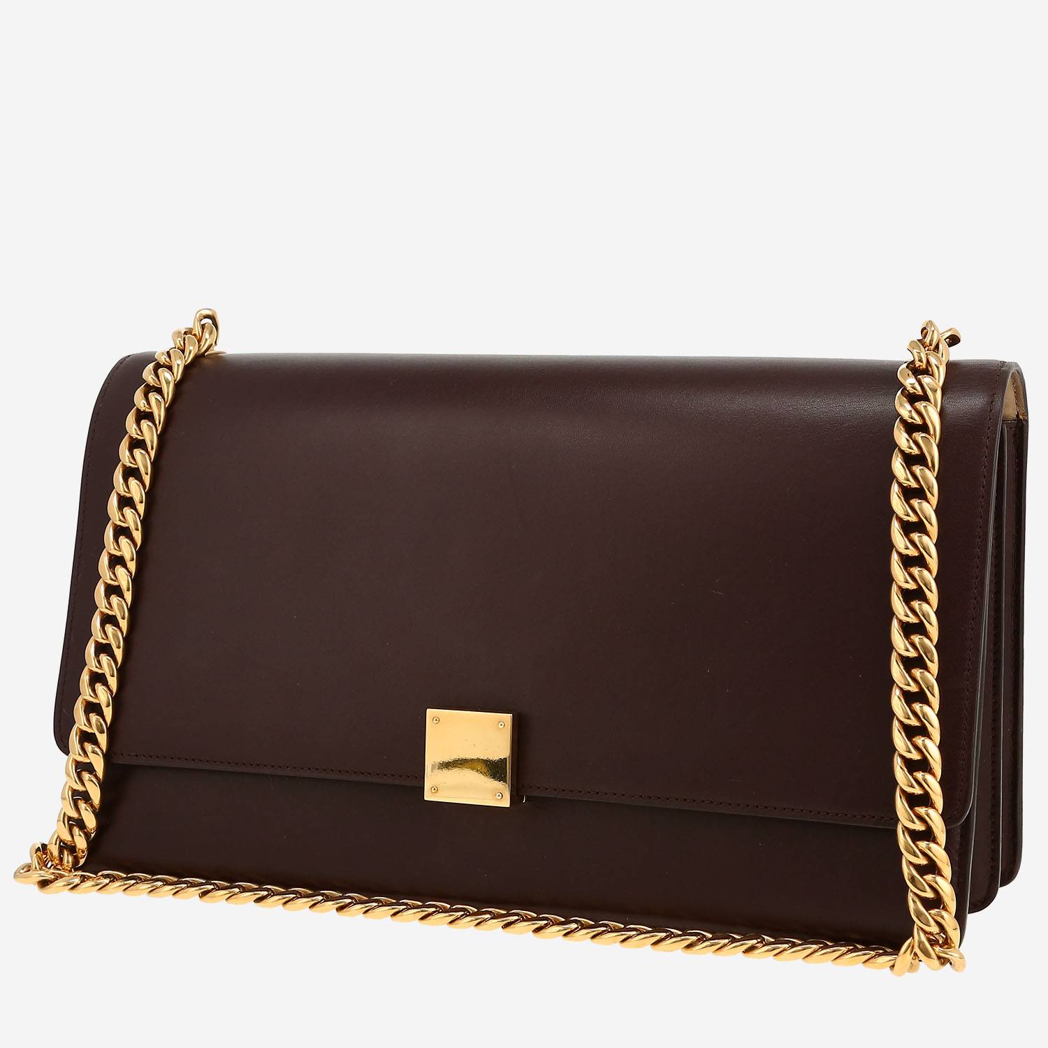 Celine  Case Flap handbag  in burgundy box leather