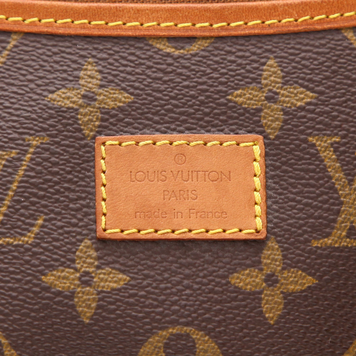 Borsa a tracolla Louis Vuitton  Saumur modello grande  in tela monogram cerata marrone e pelle naturale - Detail D2