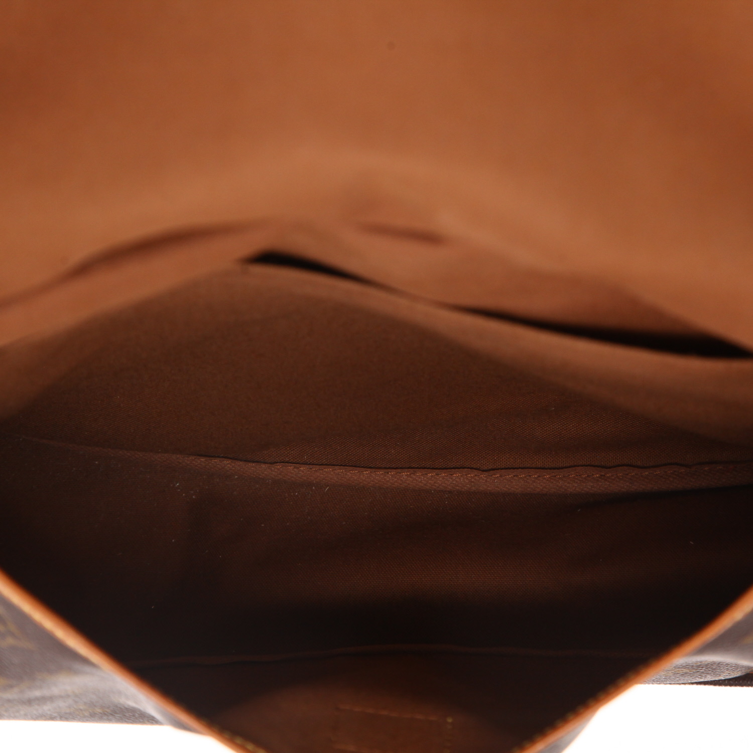 Bolso bandolera Louis Vuitton  Saumur modelo grande  en lona Monogram revestida marrón y cuero natural - Detail D3