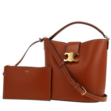 Bolso bandolera Celine  Louise en cuero marrón