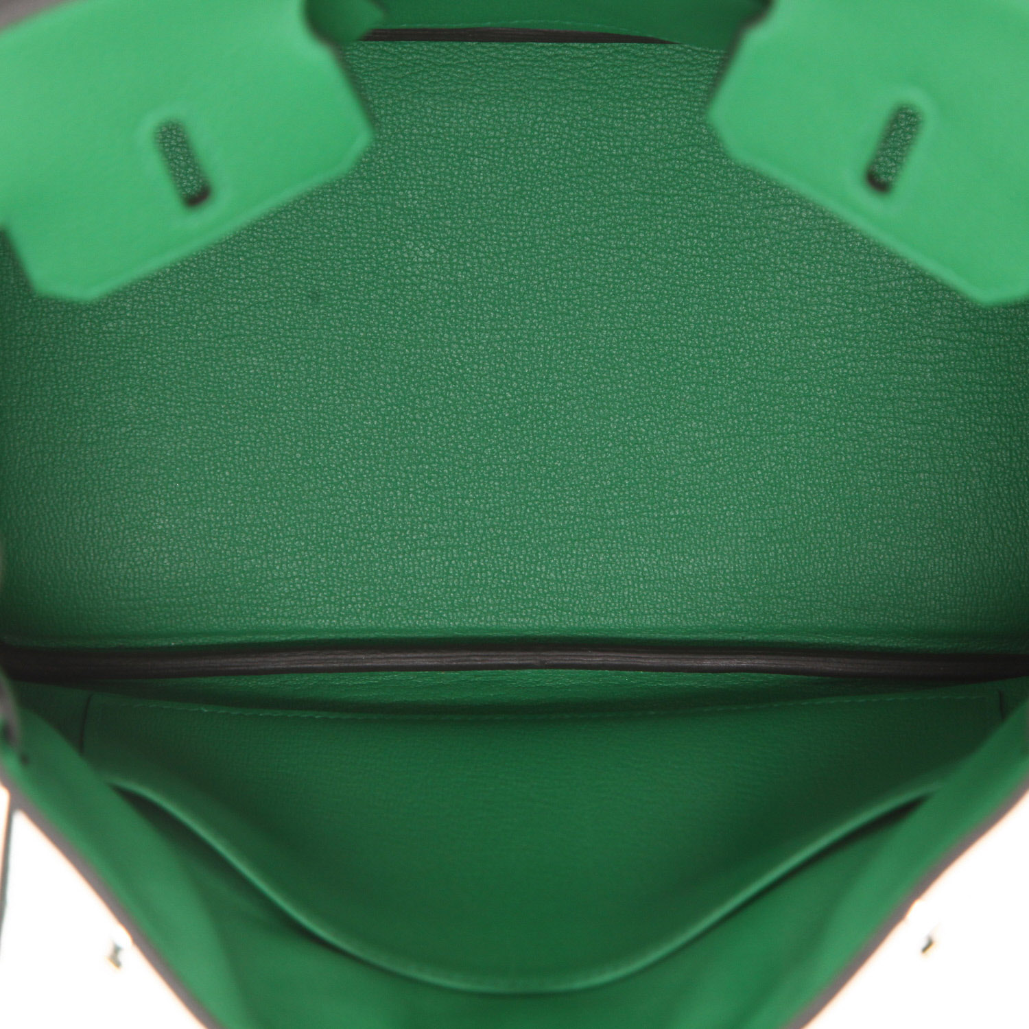Bolso de mano Hermès  Birkin 25 cm en cuero togo verde Bamboo - Detail D3