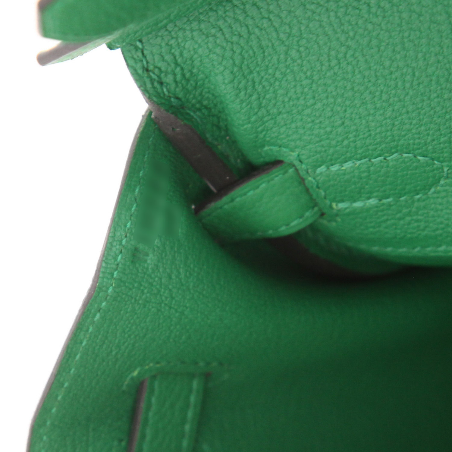 Bolso de mano Hermès  Birkin 25 cm en cuero togo verde Bamboo - Detail D4