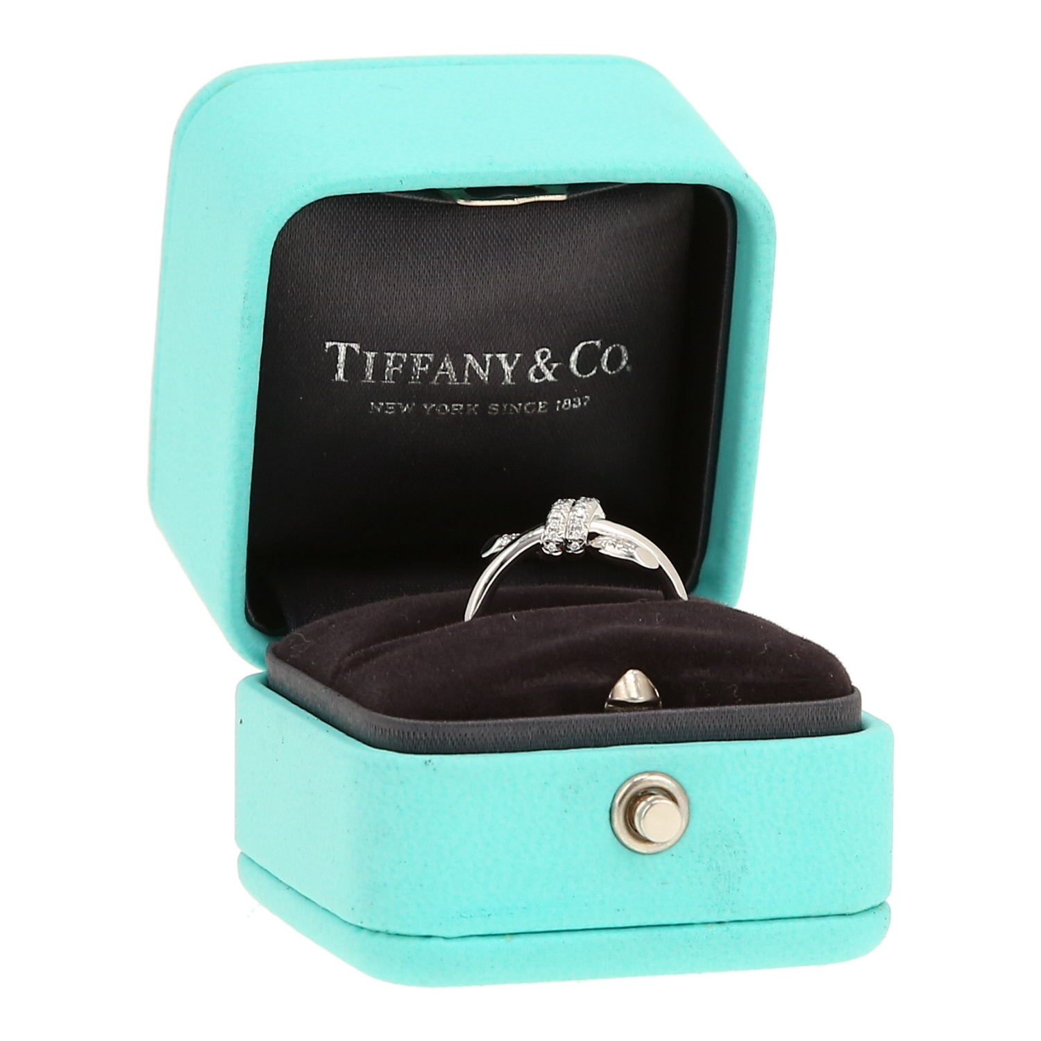 Tiffany 
Co Knot ring in white gold and diamonds - Detail D2