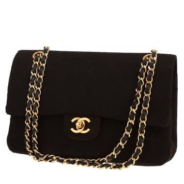 Chanel  Timeless Vintage handbag  in black jersey canvas