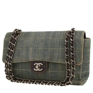 Sac à main Chanel  Timeless en toile denim bleue