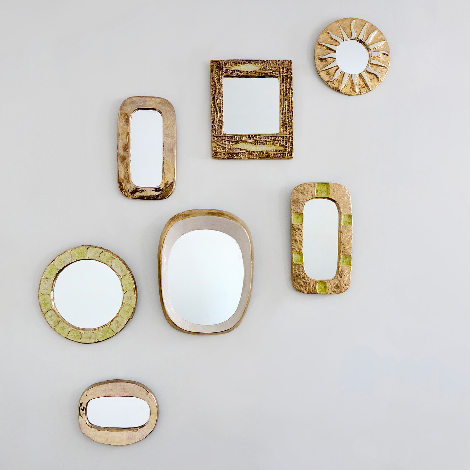 Miroir 'Oblong Cabochons' - le modèle crée vers 1958 - Detail D1