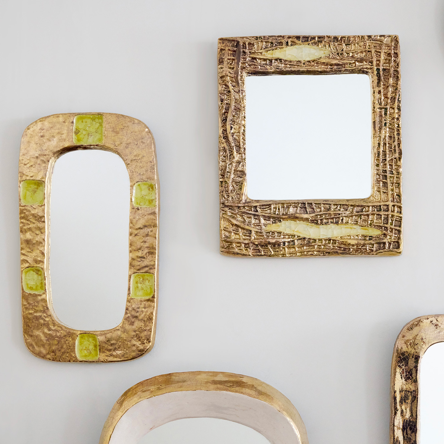 Miroir 'Oblong Cabochons' - le modèle crée vers 1958 - Detail D2