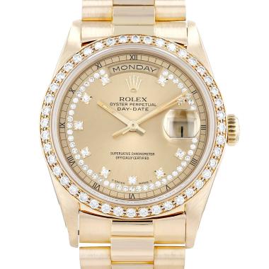 Rolex Day-Date  in pink gold Ref: Rolex - 18348  Circa 1990
