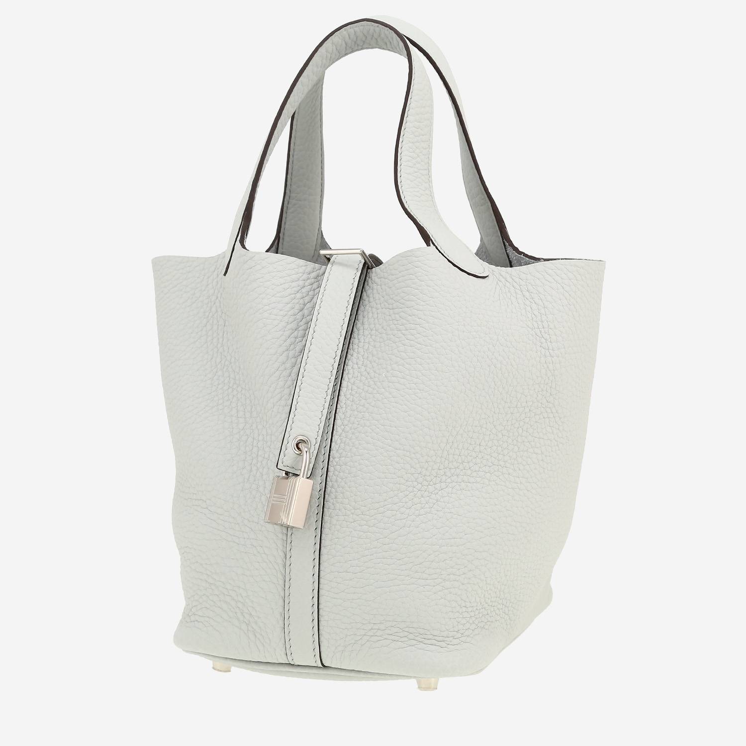 Hermès  Picotin 18 cm handbag  in Bleu Lin leather taurillon clémence