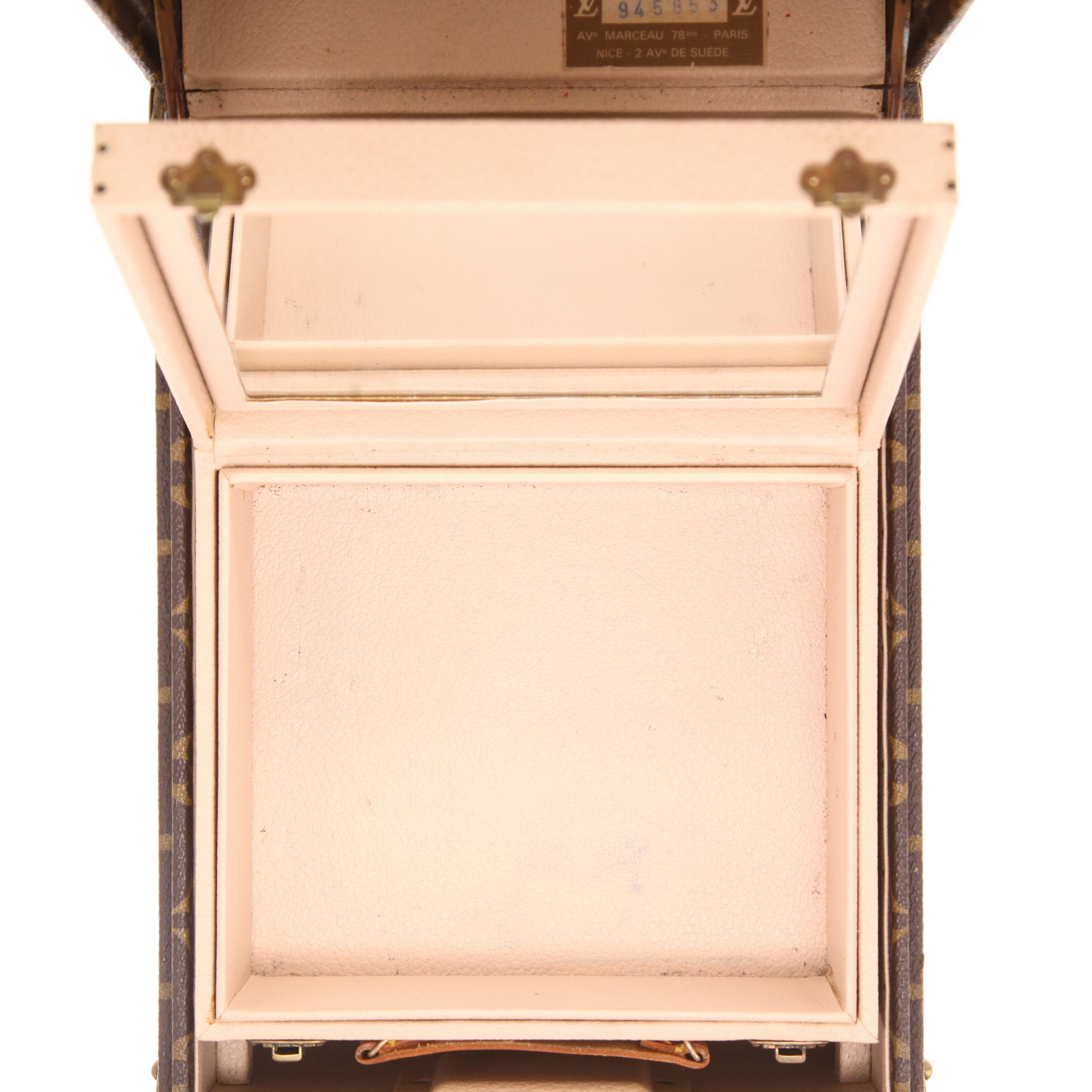 Louis Vuitton  Boîte à flacons vanity case  monogram canvas  and brown leather - Detail D4