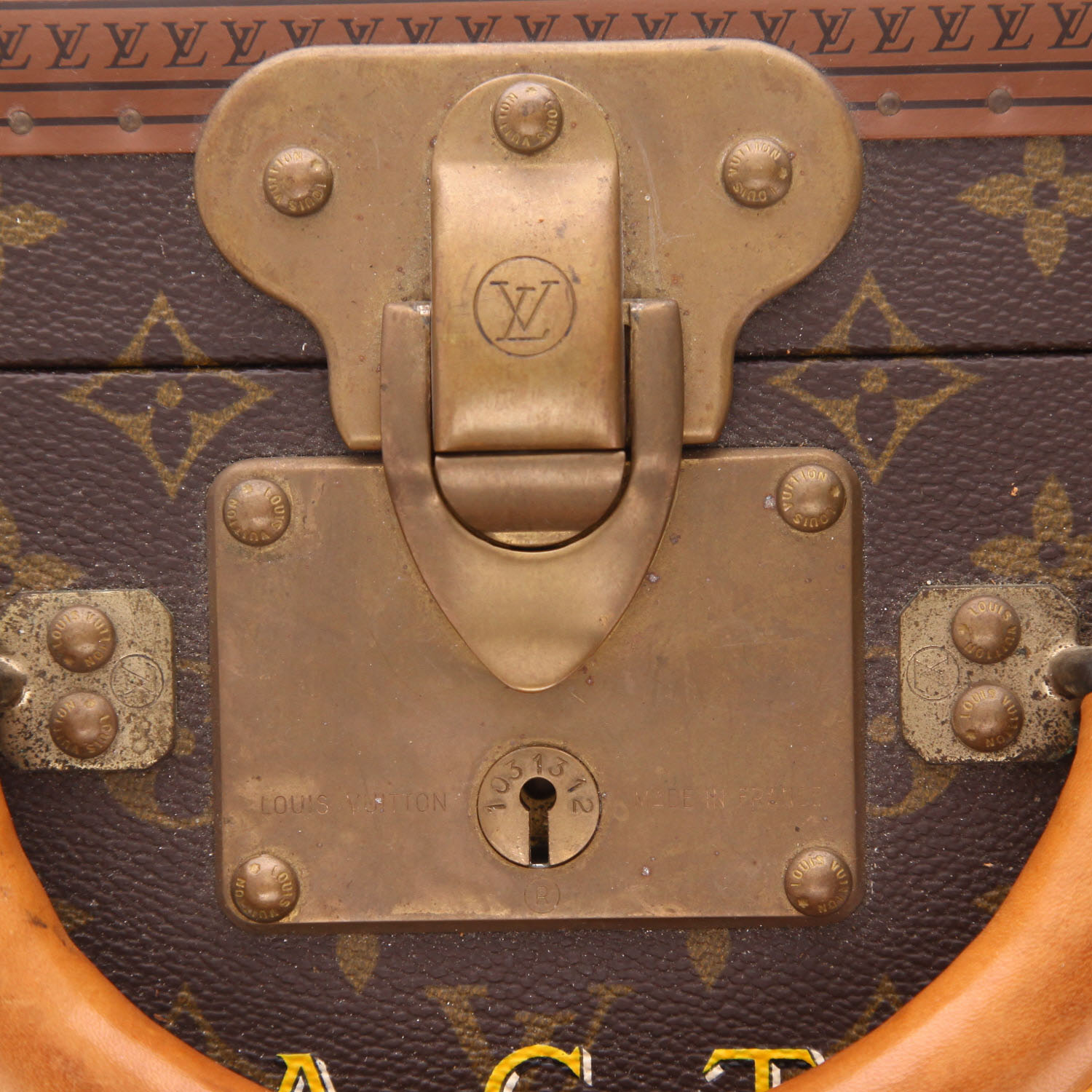 Valigia Louis Vuitton Alzer 60 in tela monogram marrone e pelle naturale - Detail D2