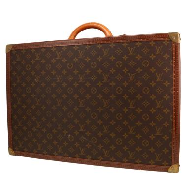 Valigia Louis Vuitton  Alzer 60 in tela monogram marrone e pelle naturale