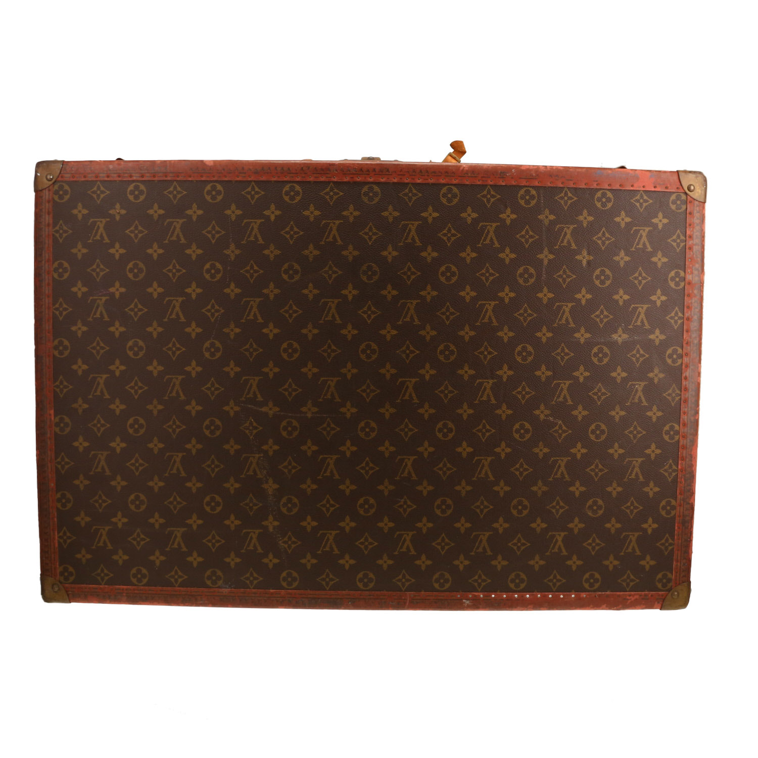 Louis Vuitton Alzer 70 suitcase in brown monogram canvas and natural leather - Detail D7