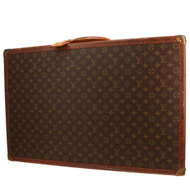 Valise Louis Vuitton  Alzer 70 en toile monogram marron et cuir naturel