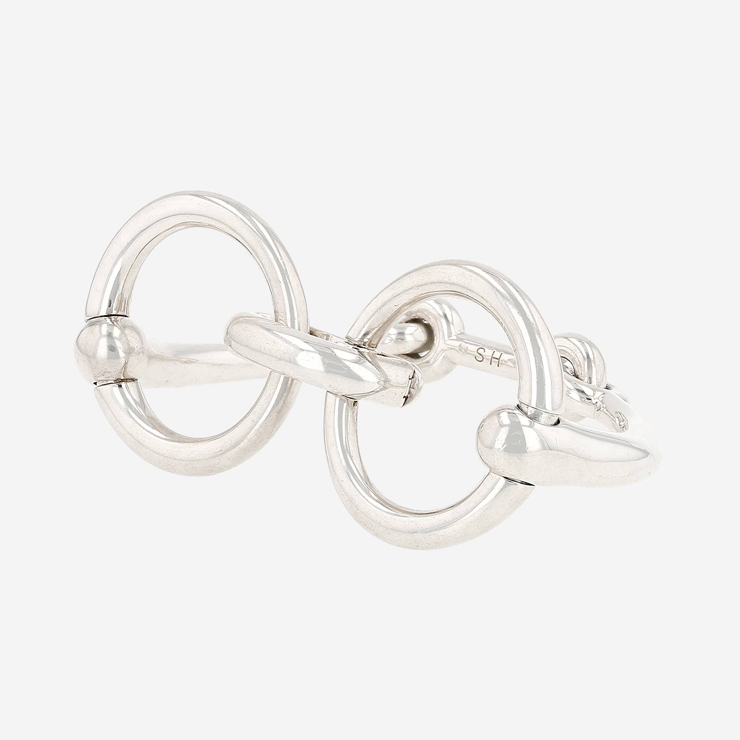 Articulated Hermès Mors bracelet in silver