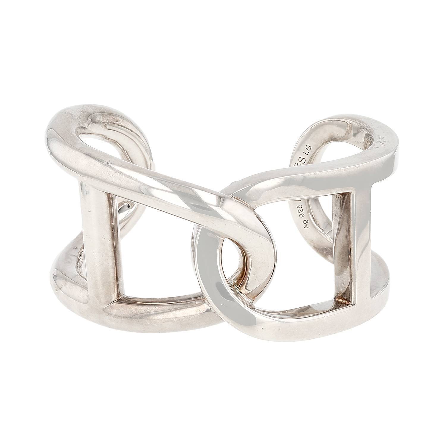 Bracelet manchette Hermès Cythère en argent