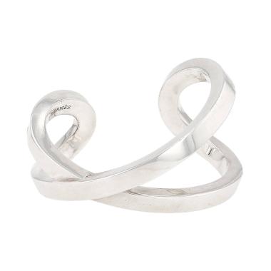 Bracelet manchette ouvert Hermès  en argent