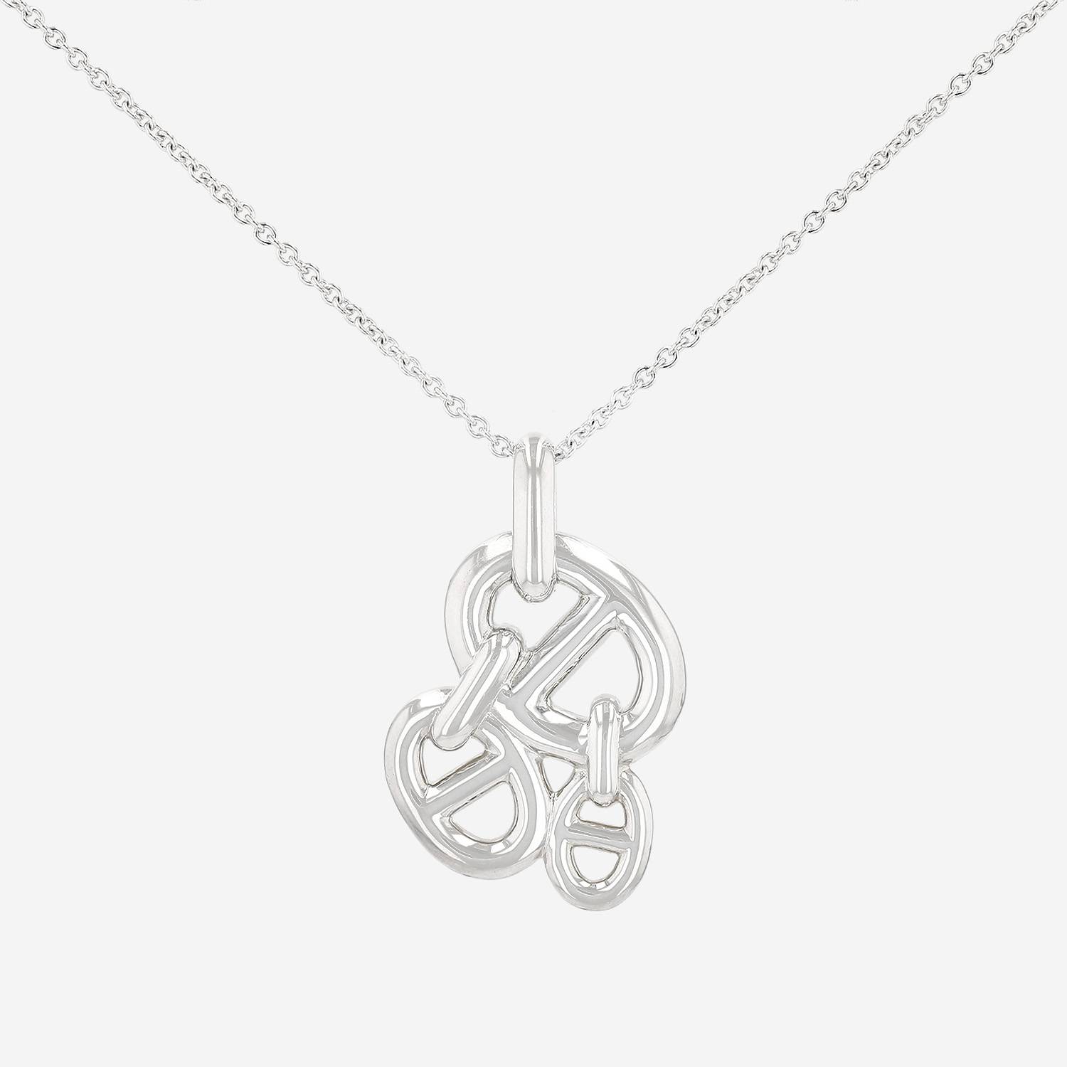 Ciondolo Hermès Chaîne d'Ancre enchainée modello piccolo in argento