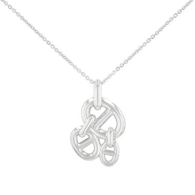 Ciondolo Hermès Chaîne d'Ancre enchainée modello piccolo in argento