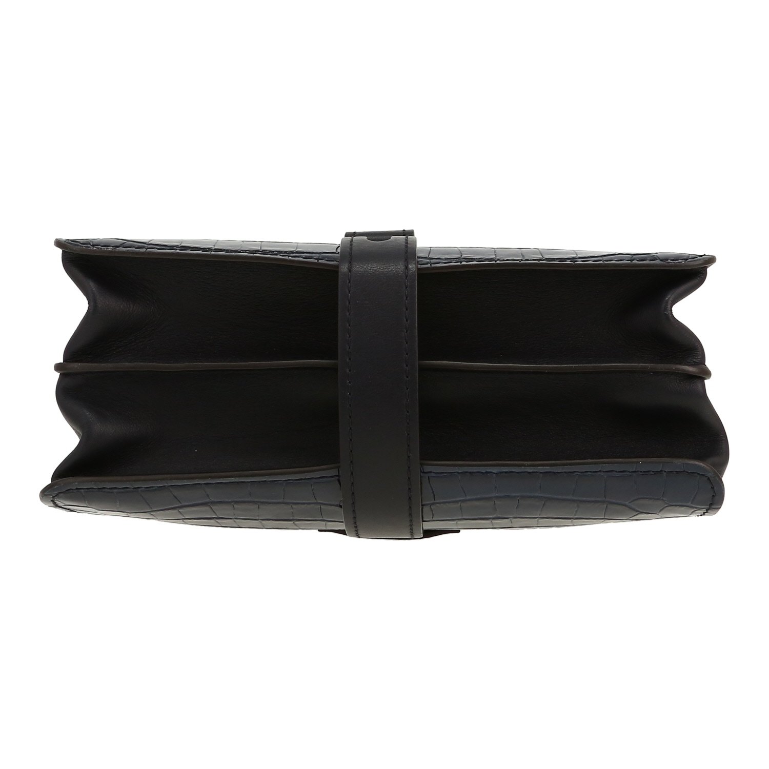 Sac bandoulière Chloé  Aby en cuir bleu-marine - Detail D1