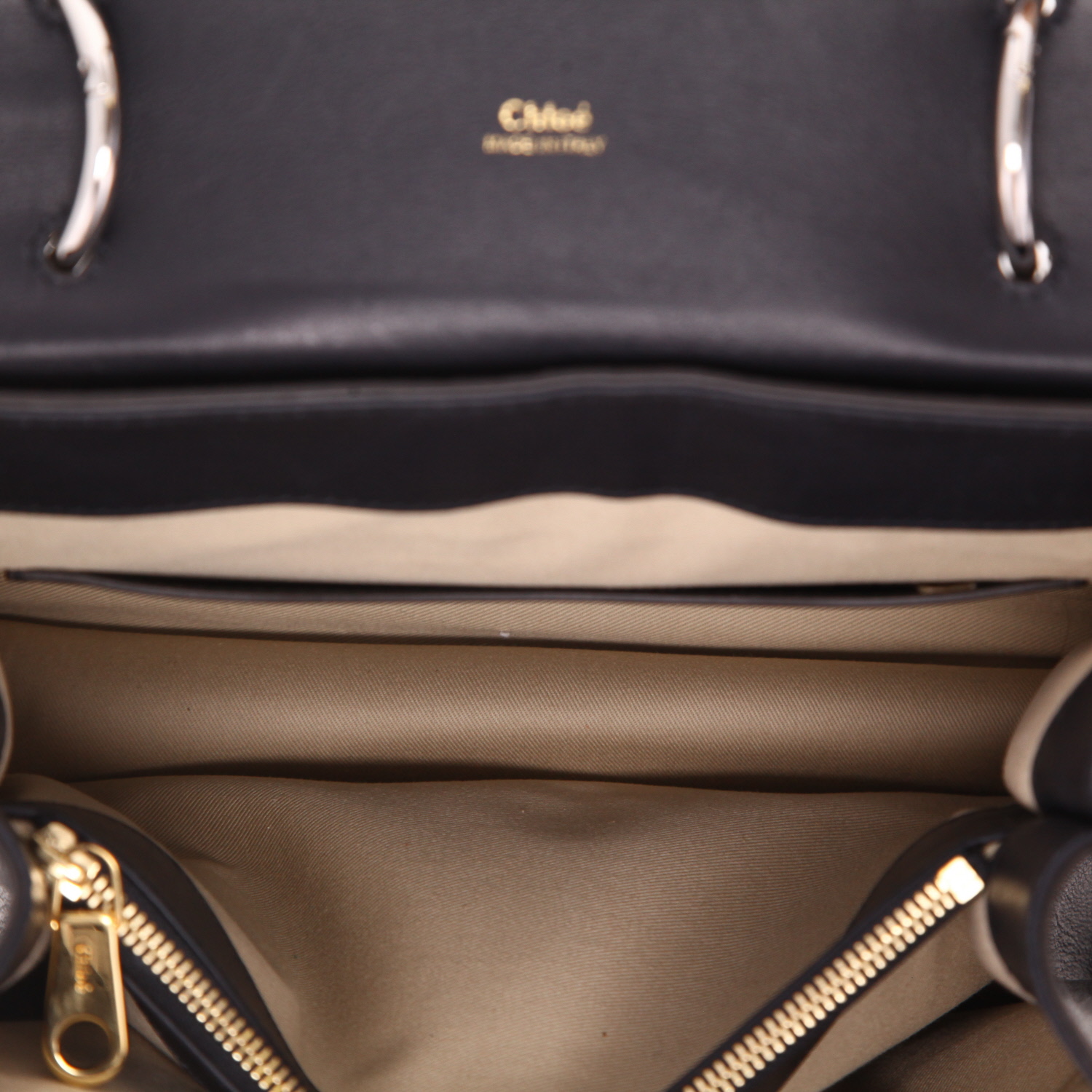 Borsa a tracolla Chloé  Aby in pelle blu marino - Detail D3