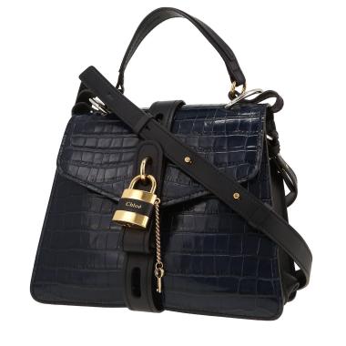 Borsa a tracolla Chloé  Aby in pelle blu marino