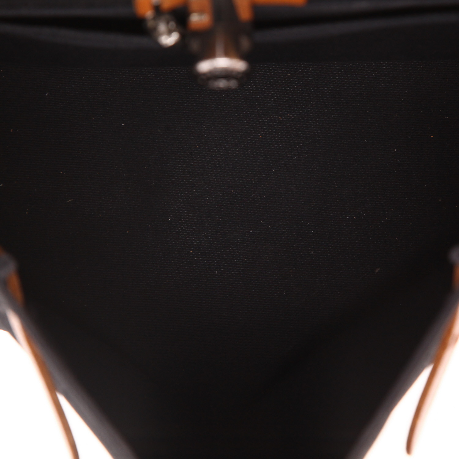 Borsa Hermès  Herbag in tela nera e mucca Hunter - Detail D3