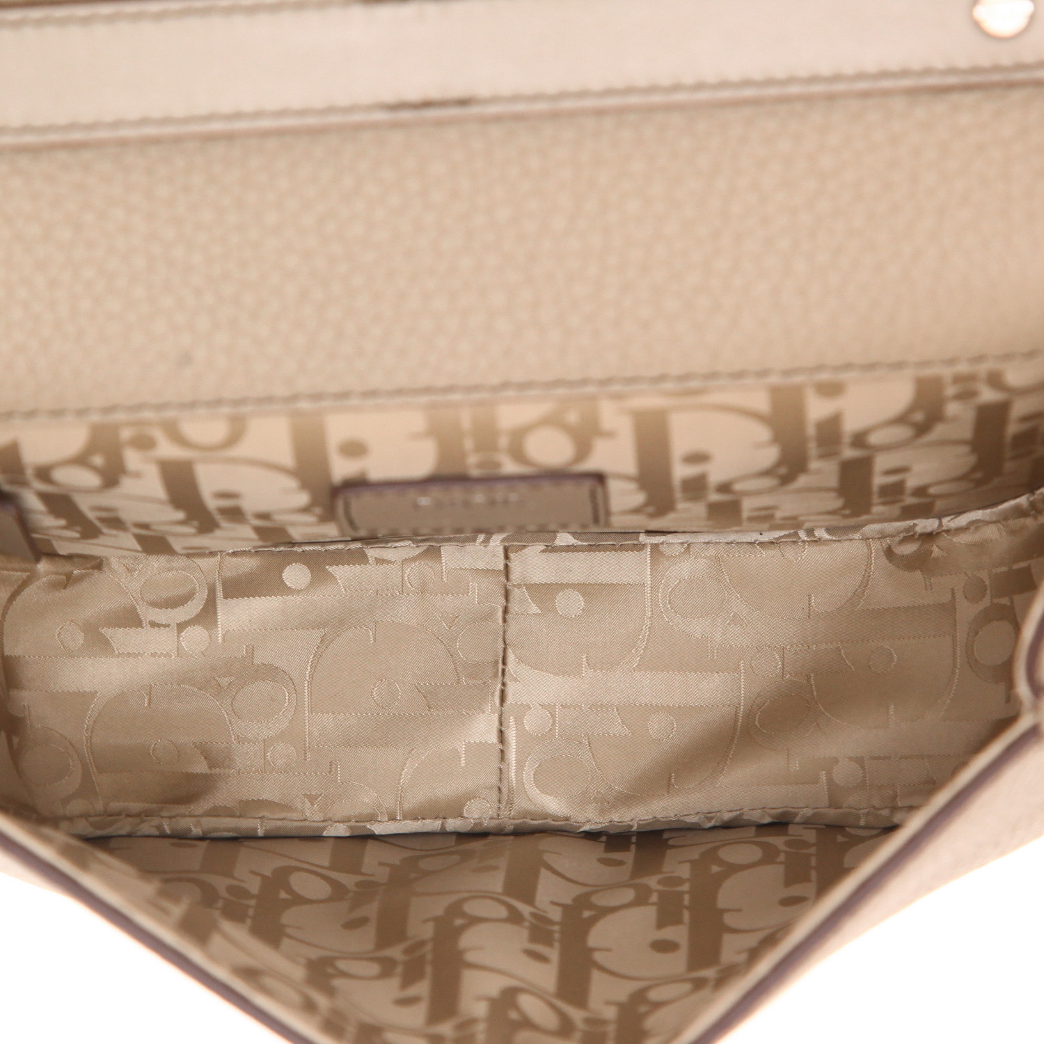 Dior  Gallop shoulder bag  in taupe grained leather - Detail D3