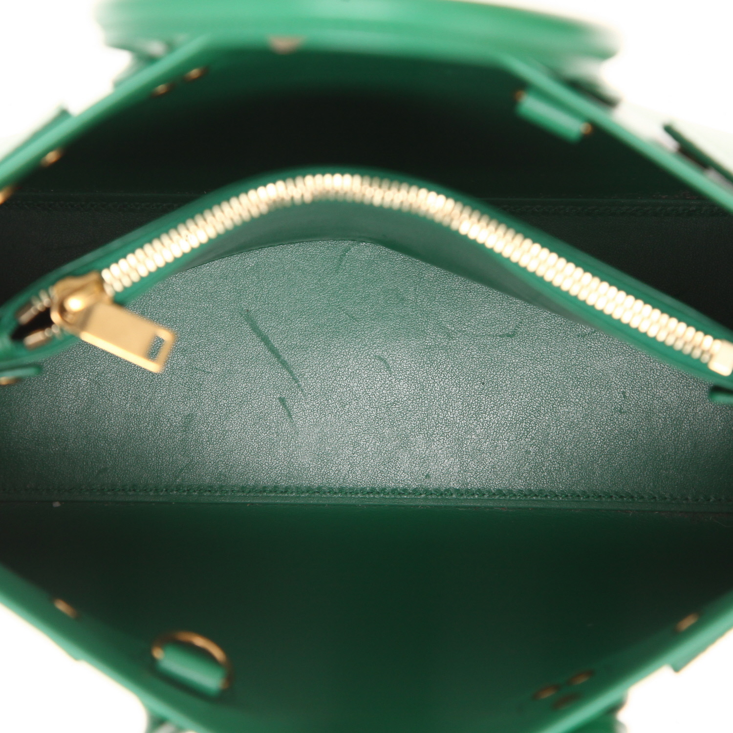 Saint Laurent  Sac de jour Baby handbag  in green leather - Detail D3