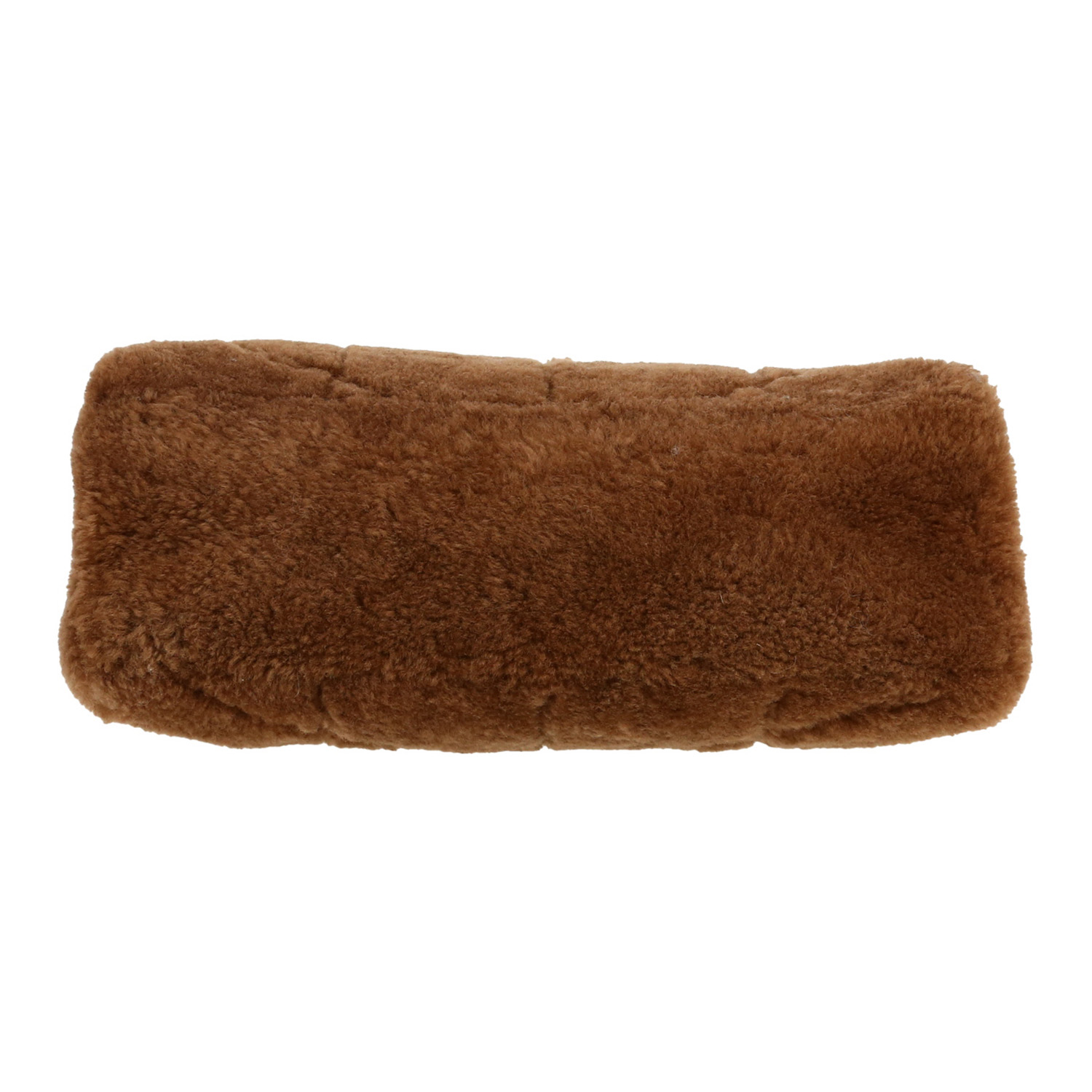 Sac à main Saint Laurent  Puffer moyen modèle  en peau lainée marron et cuir marron - Detail D1