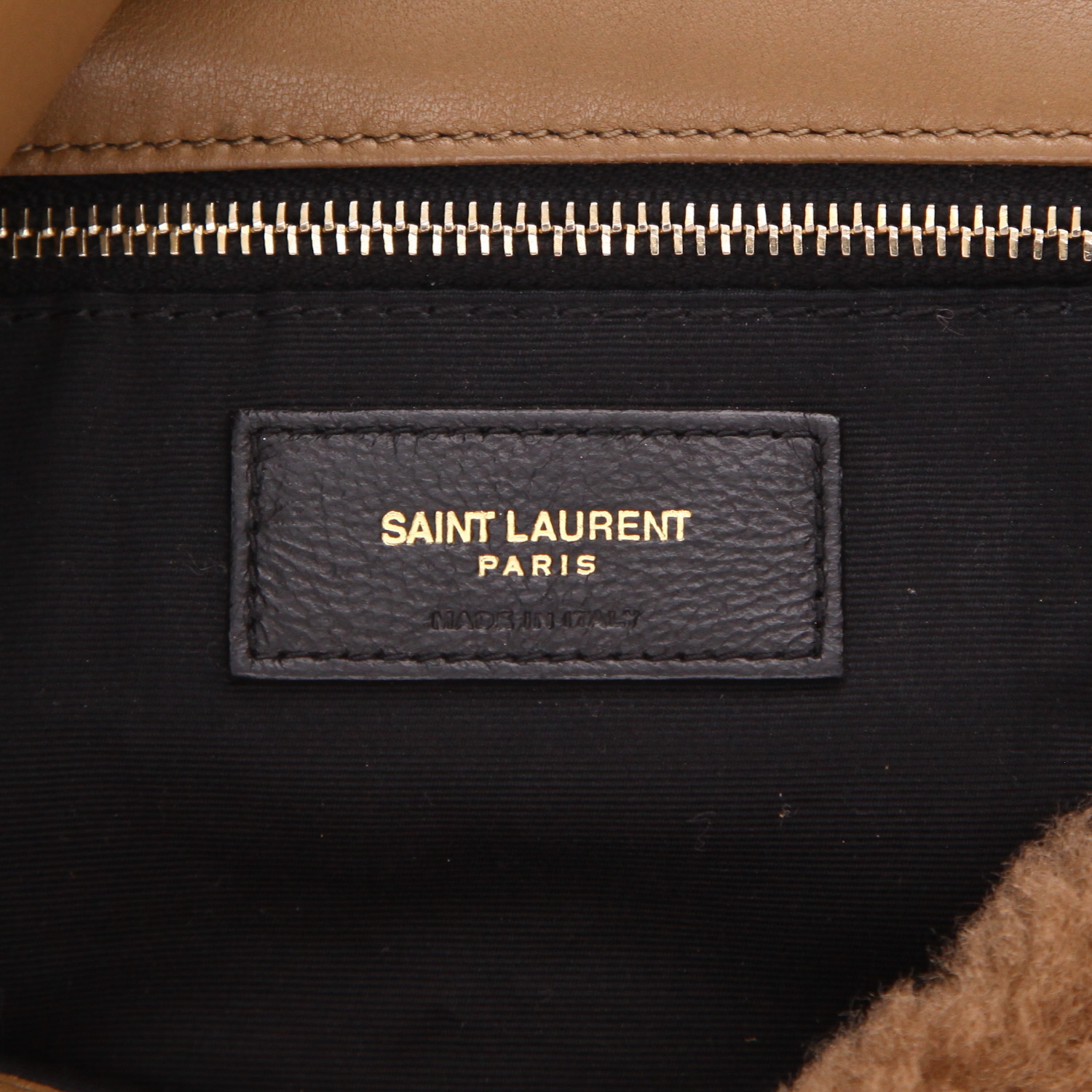 Borsa Saint Laurent  Puffer modello medio  in  marrone e pelle marrone - Detail D2