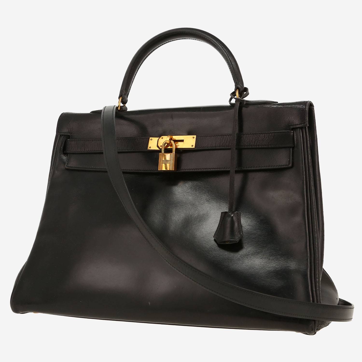 Sac à main Hermès  Kelly 35 cm en cuir box noir