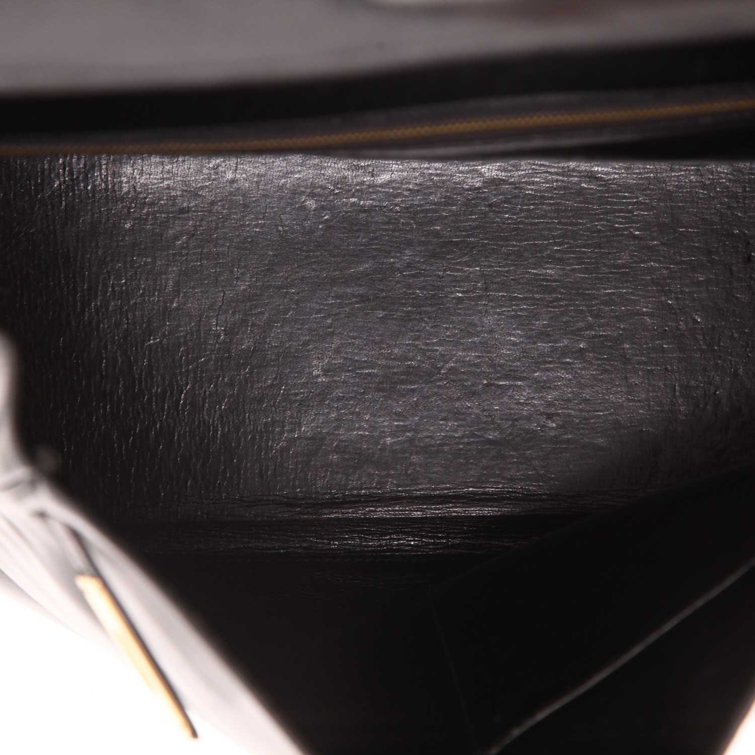 Bolso de mano Hermès  Kelly 35 cm en cuero box negro - Detail D3
