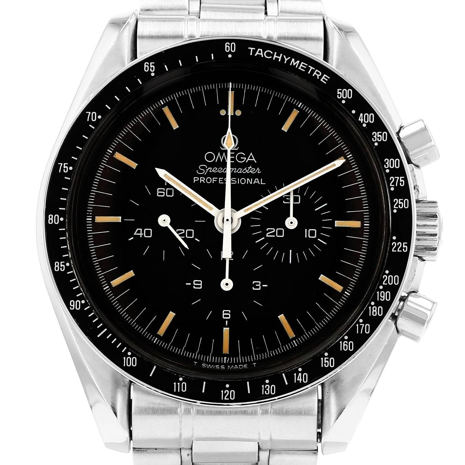 Montre Omega Speedmaster en acier Ref: Omega - 145 0022 Vers 1990 Montre Omega Speedmaster en acier Ref: Omega - 145 0022 Vers 1990