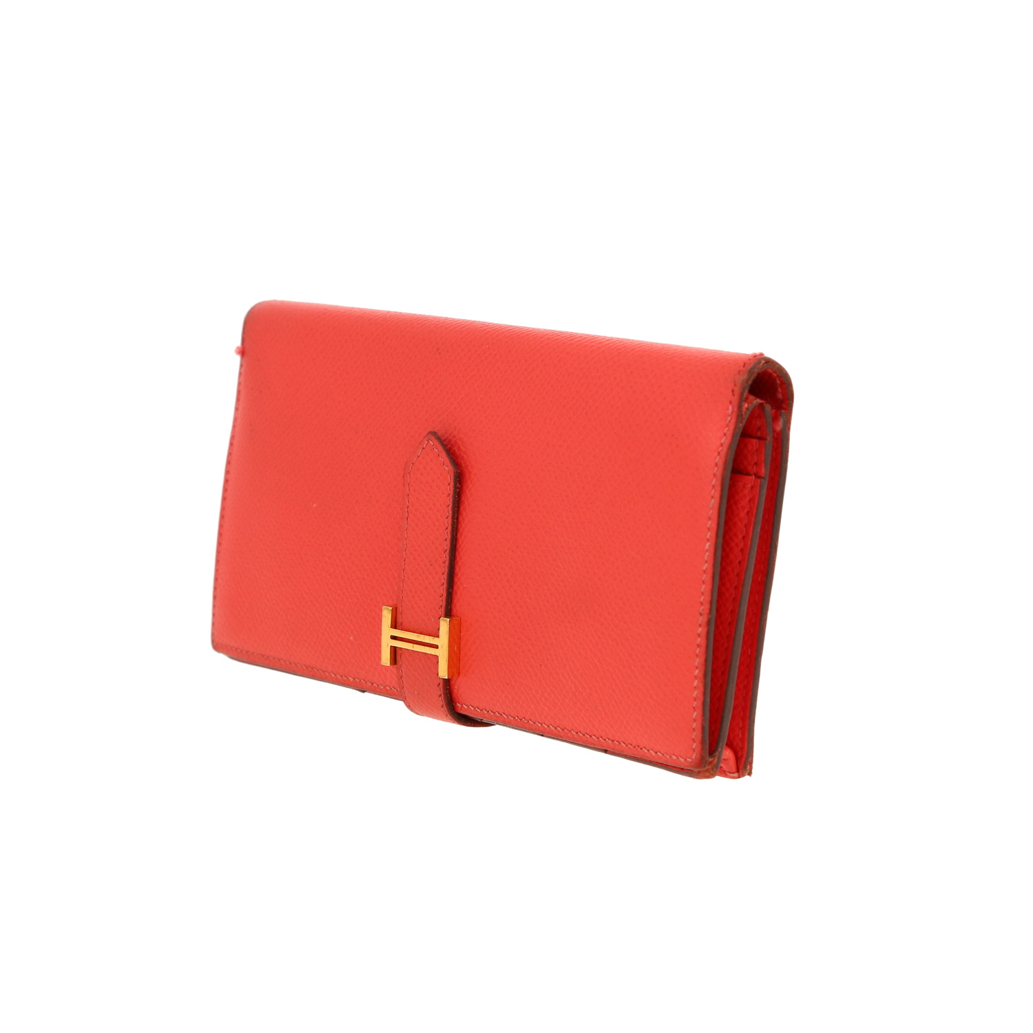 Portefeuille Hermès  Bearn en cuir epsom rose - Detail D9