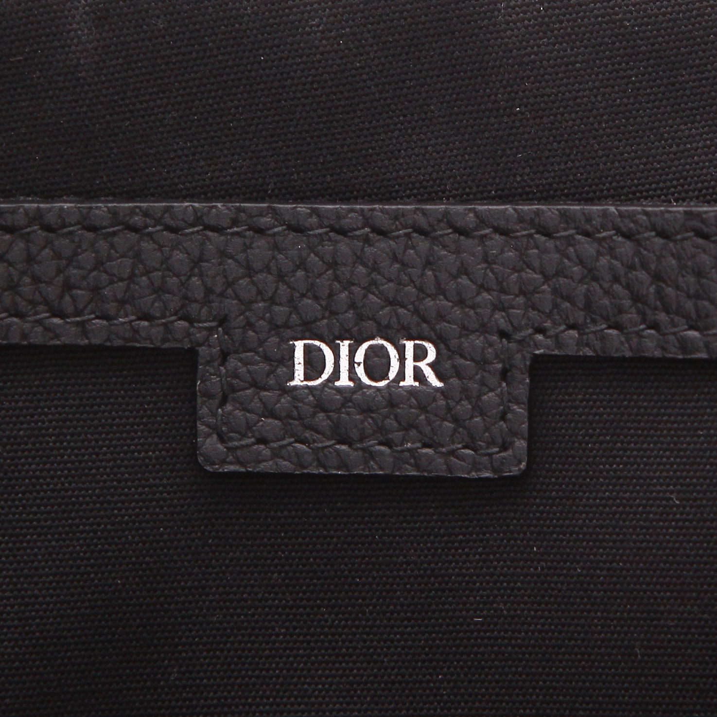 Dior   handbag  in black and grey logo canvas  and black leather - Detail D2