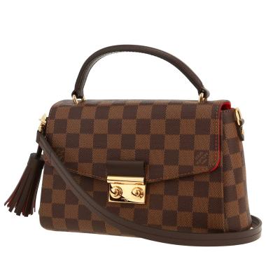 Louis Vuitton  Croisette shoulder bag  in ebene damier canvas  and brown leather