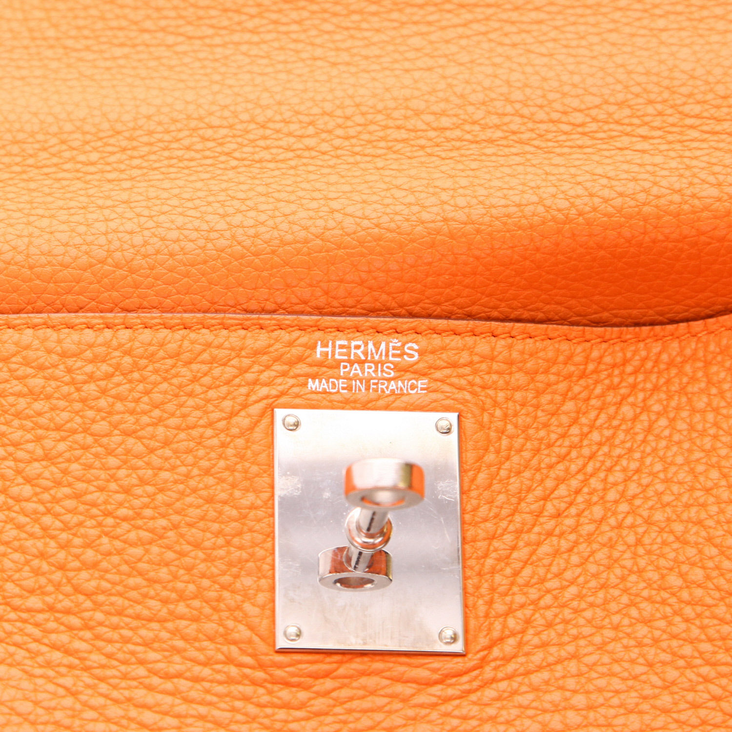 Sac à main Hermès  Kelly Shoulder en cuir togo orange - Detail D2