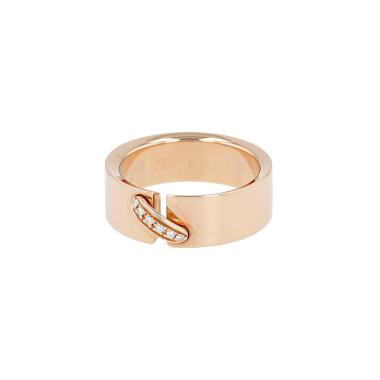 Chaumet Lien medium model ring in pink gold and diamonds