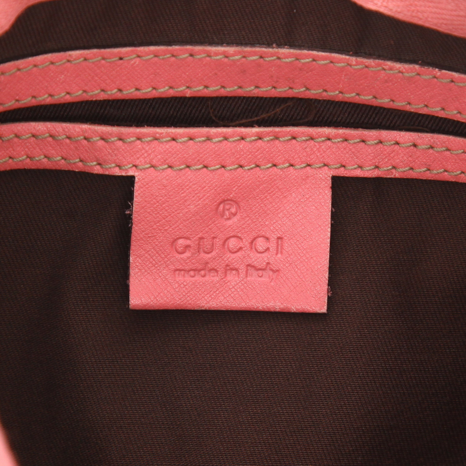 Sac à main Gucci  Boston Vintage en toile sûpreme GG beige et cuir rose - Detail D2