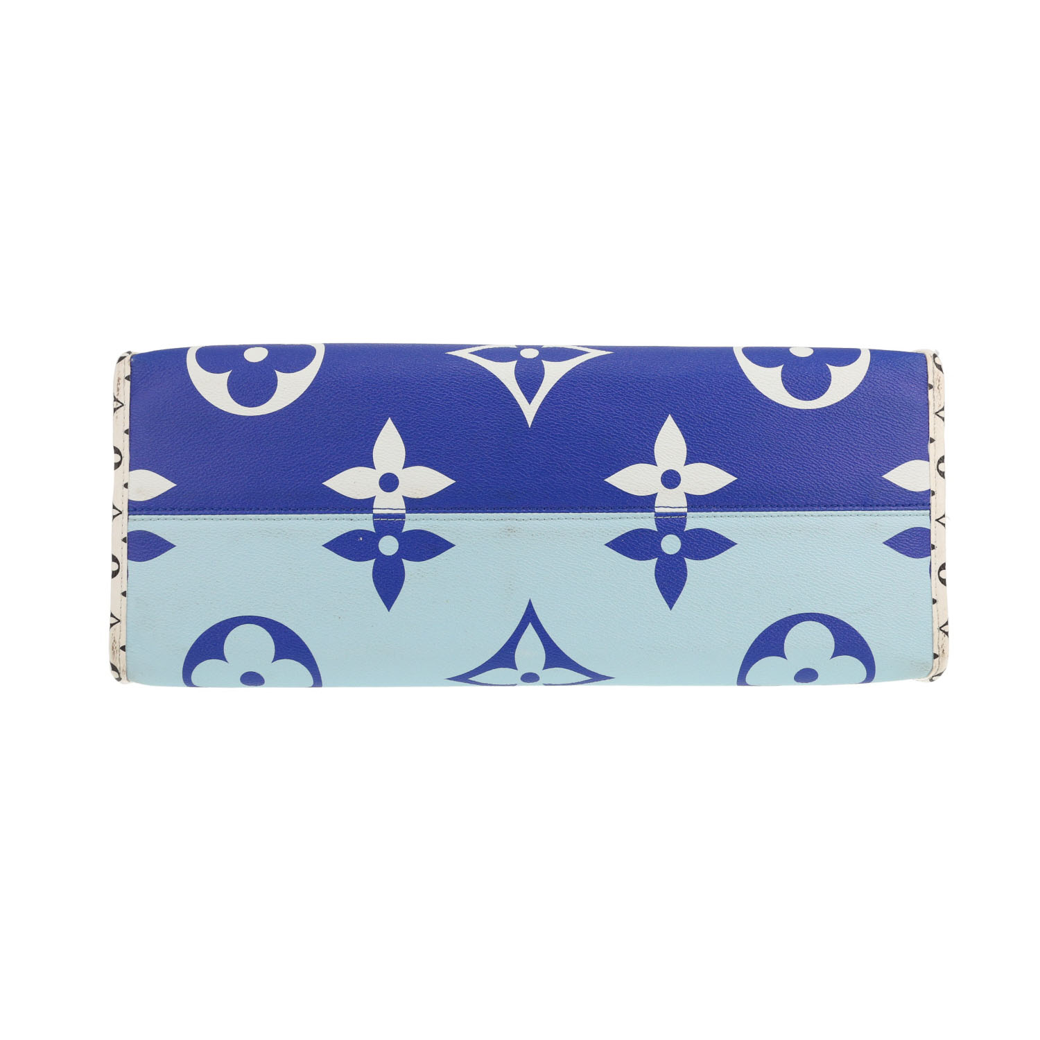 Sac cabas Louis Vuitton  Onthego en toile monogram deux tons bleu-ciel et bleu-foncé - Detail D1