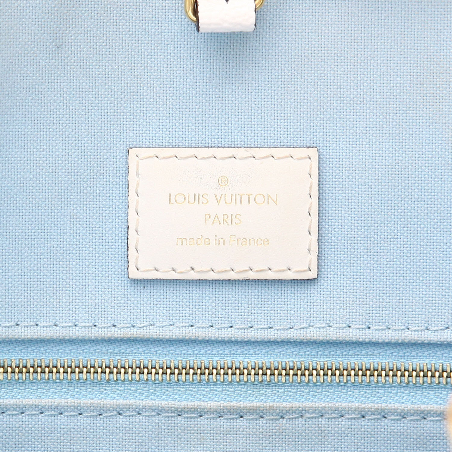 Sac cabas Louis Vuitton  Onthego en toile monogram deux tons bleu-ciel et bleu-foncé - Detail D2