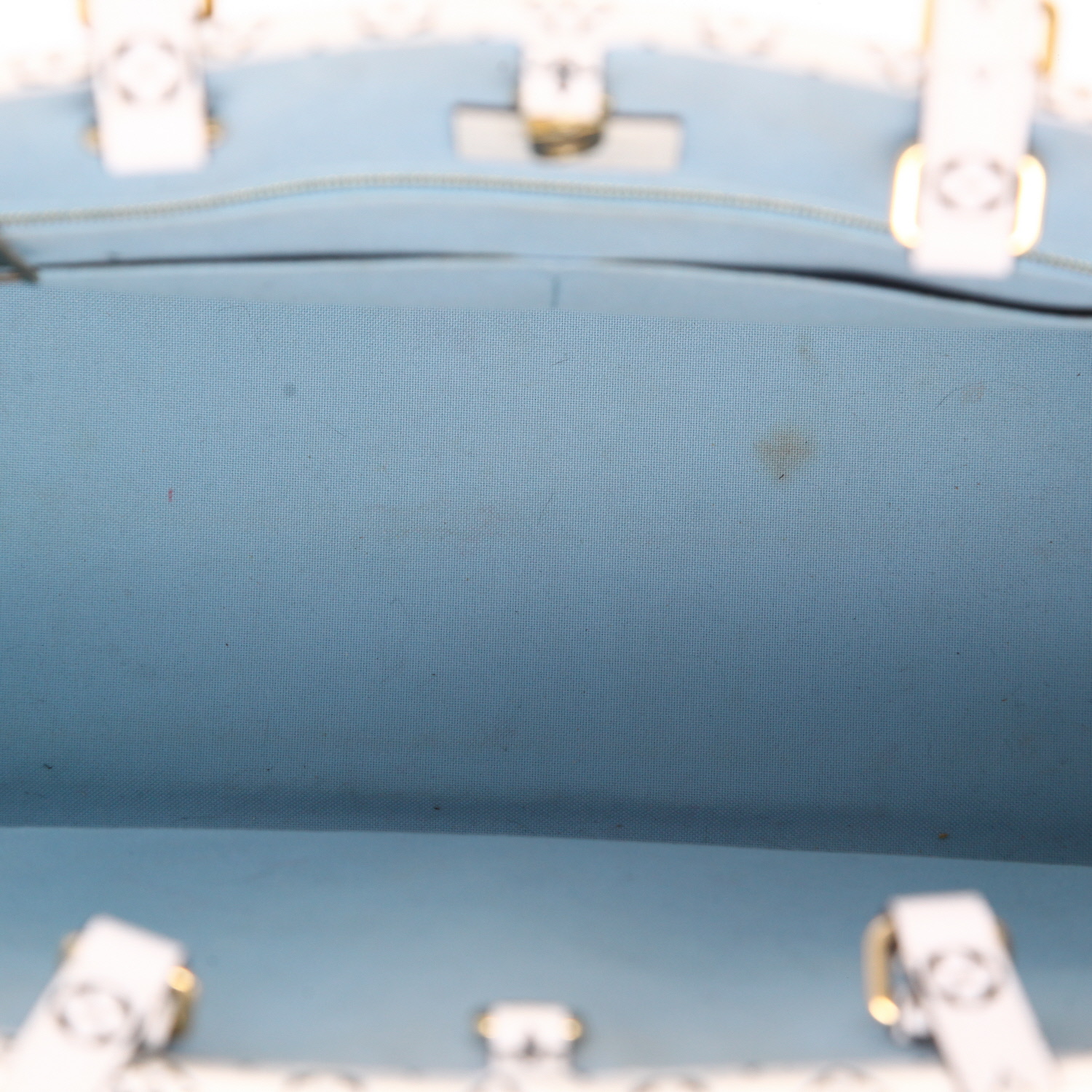 Louis Vuitton  Onthego shopping bag  in light blue and dark blue two tones  monogram canvas - Detail D3