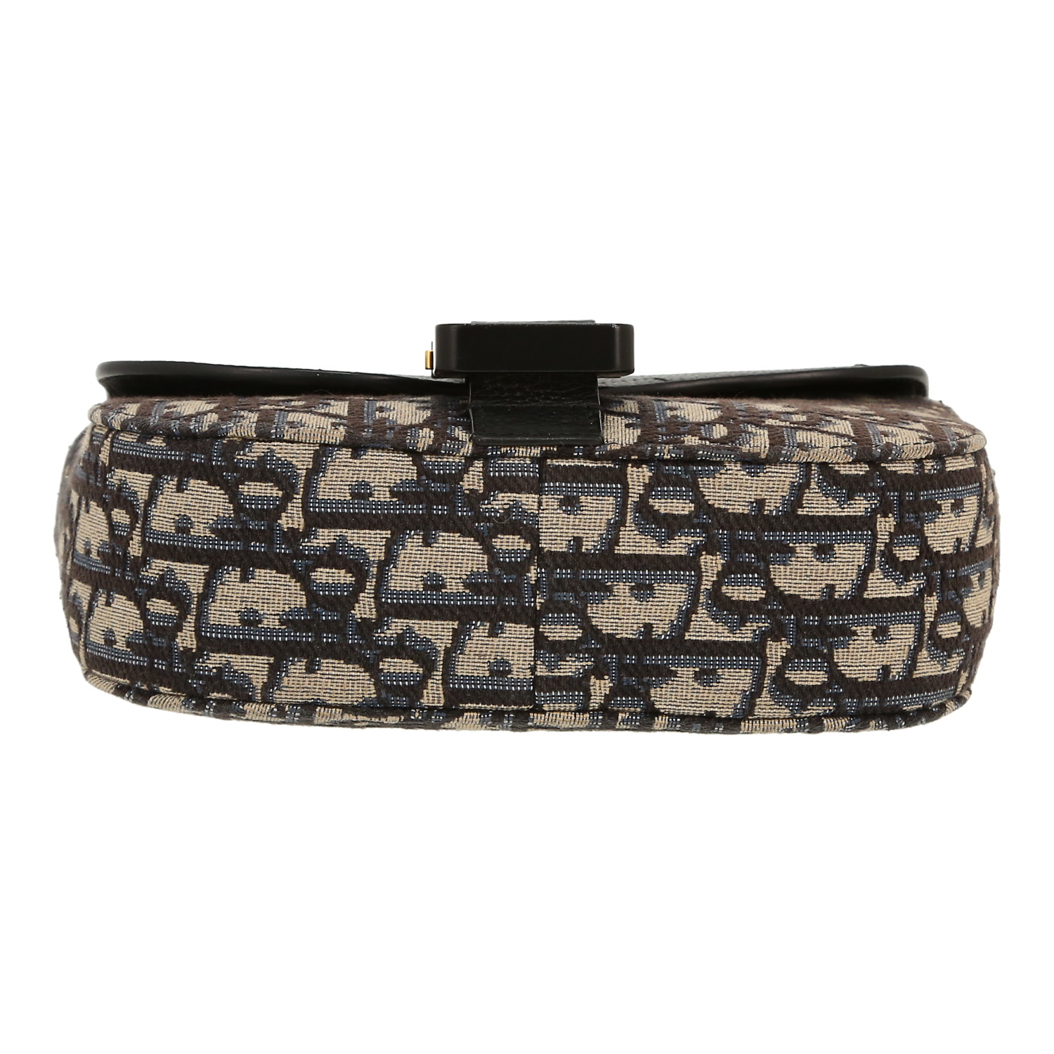 Borsa a tracolla Dior  Gallop in tessuto a monogramma Oblique blu marino e pelle nera - Detail D1