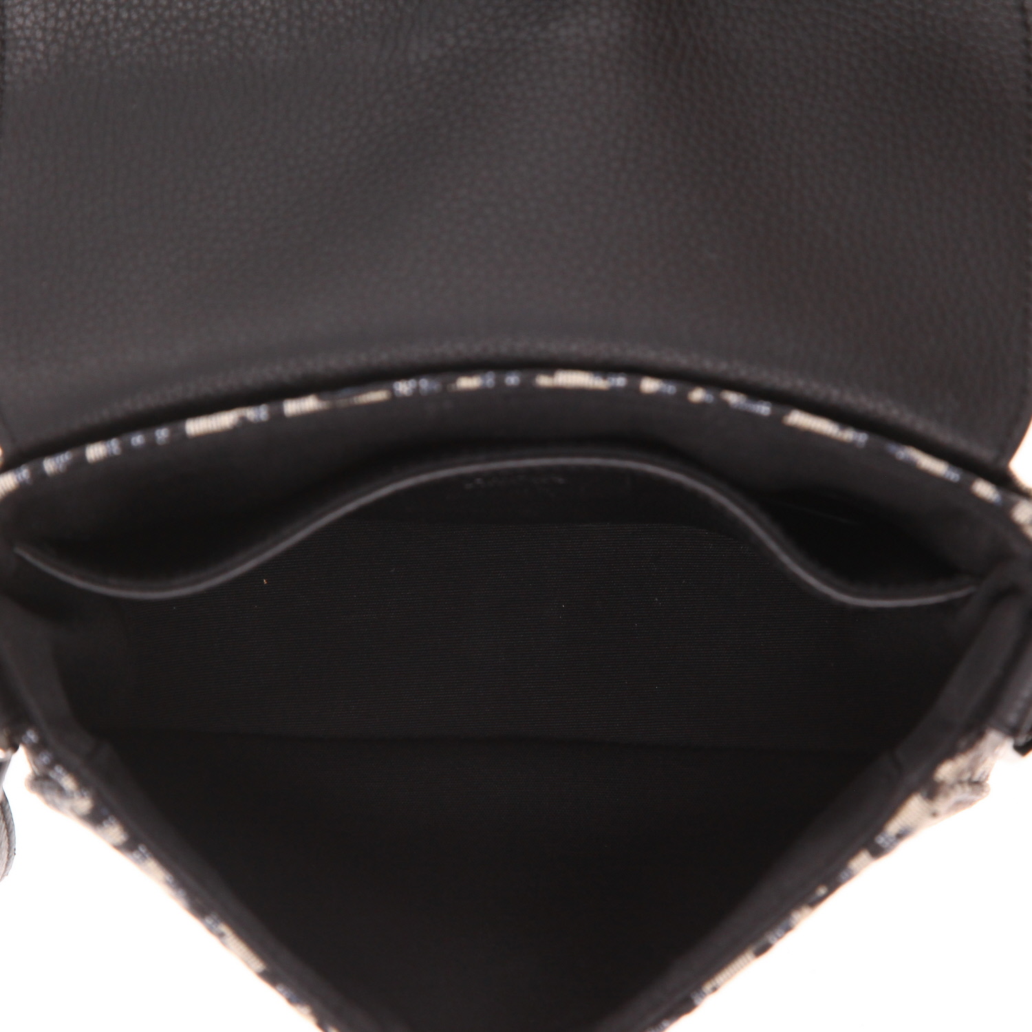 Dior  Gallop shoulder bag  in navy blue monogram canvas Oblique  and black leather - Detail D3
