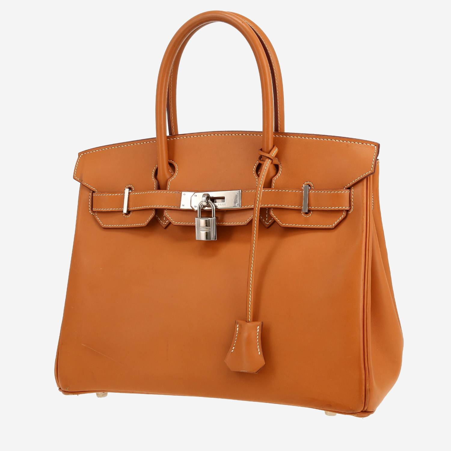 Hermès  Birkin 30 cm handbag  in gold Chamonix  leather
