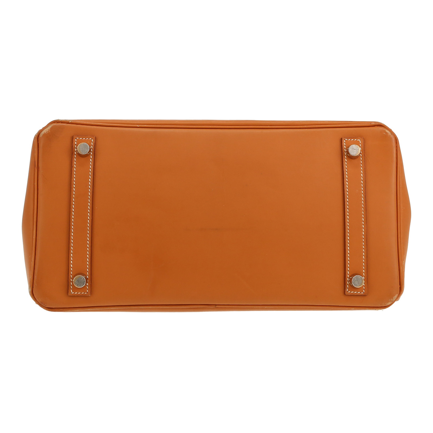 Bolso de mano Hermès  Birkin 30 cm en cuero Chamonix color oro - Detail D1