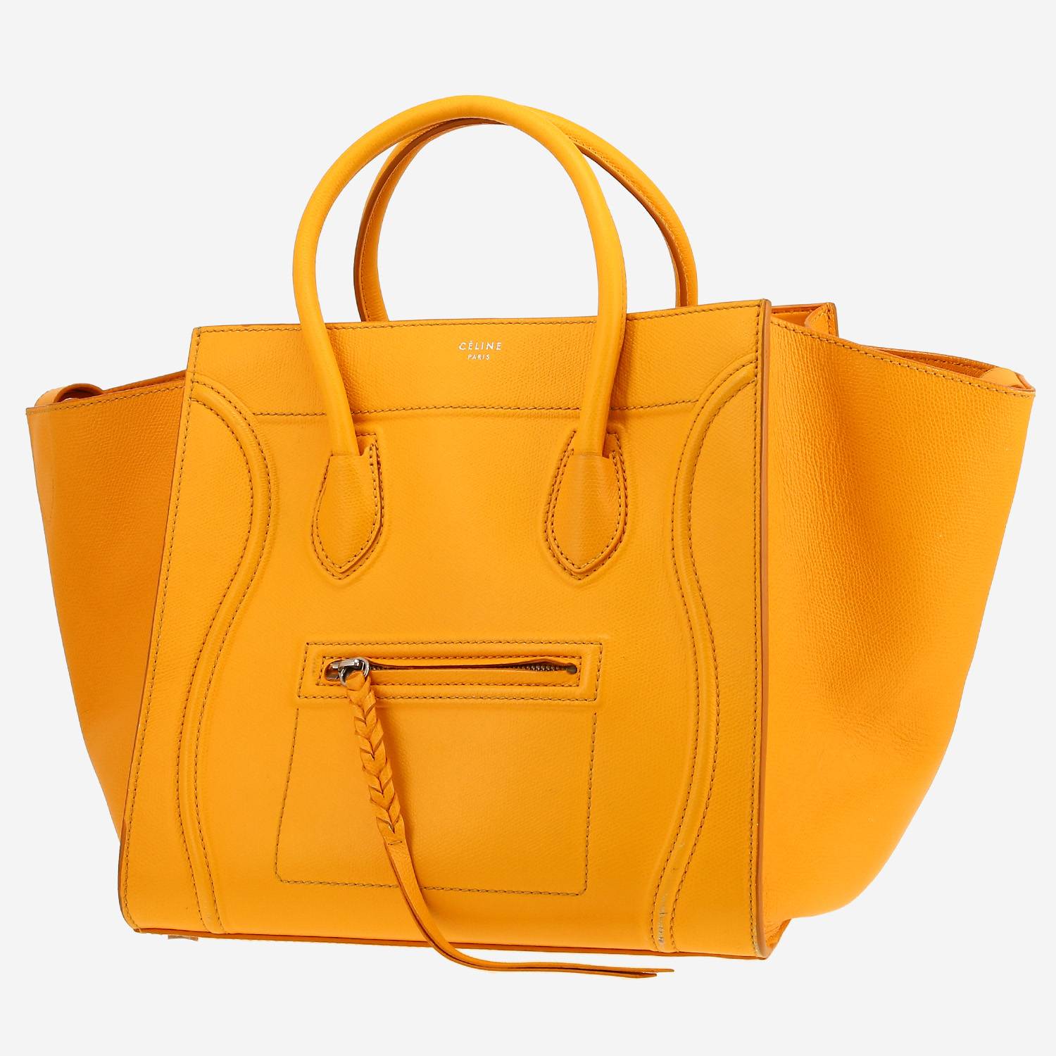 Celine  Luggage handbag  in yellow leather