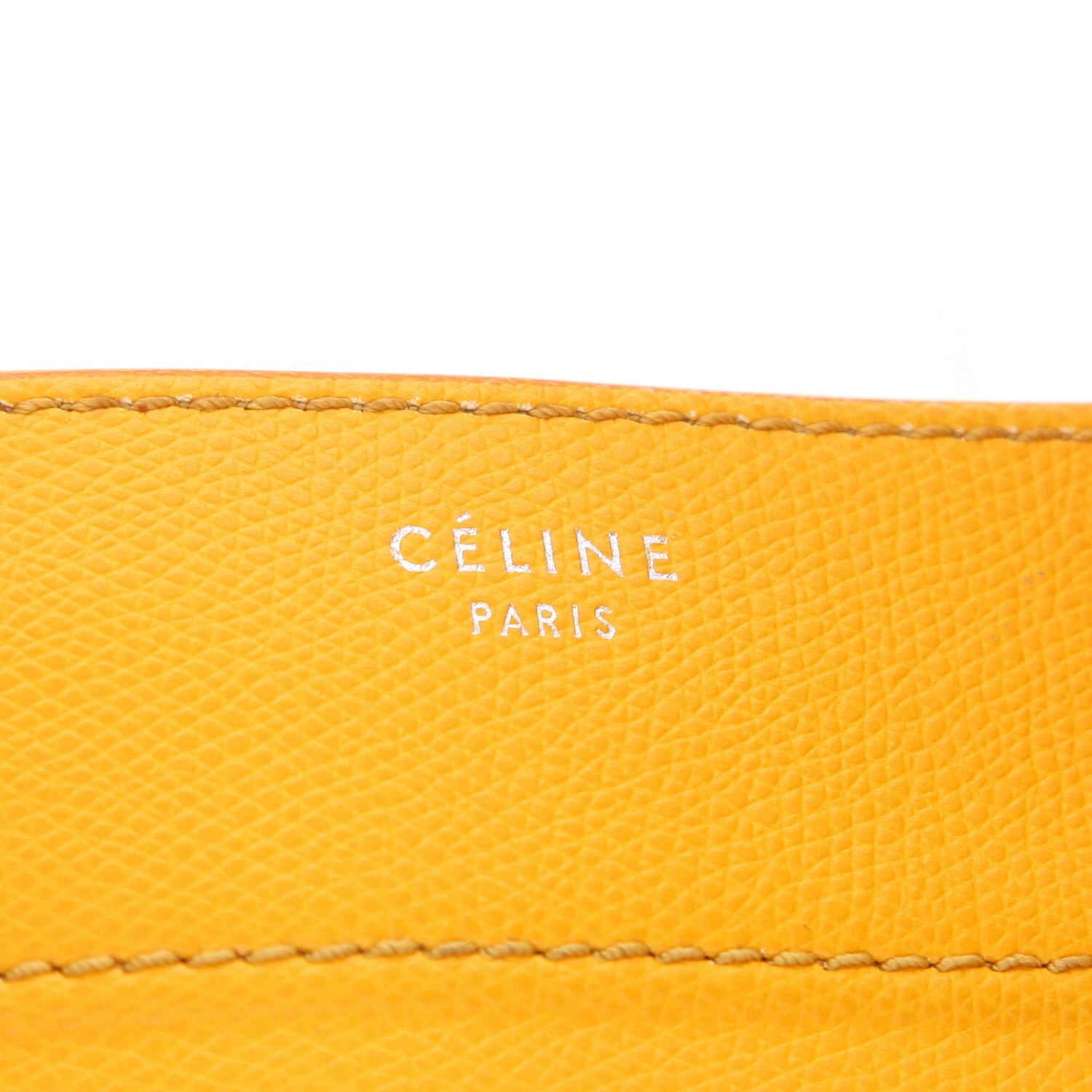Bolso de mano Celine  Luggage en cuero amarillo - Detail D2
