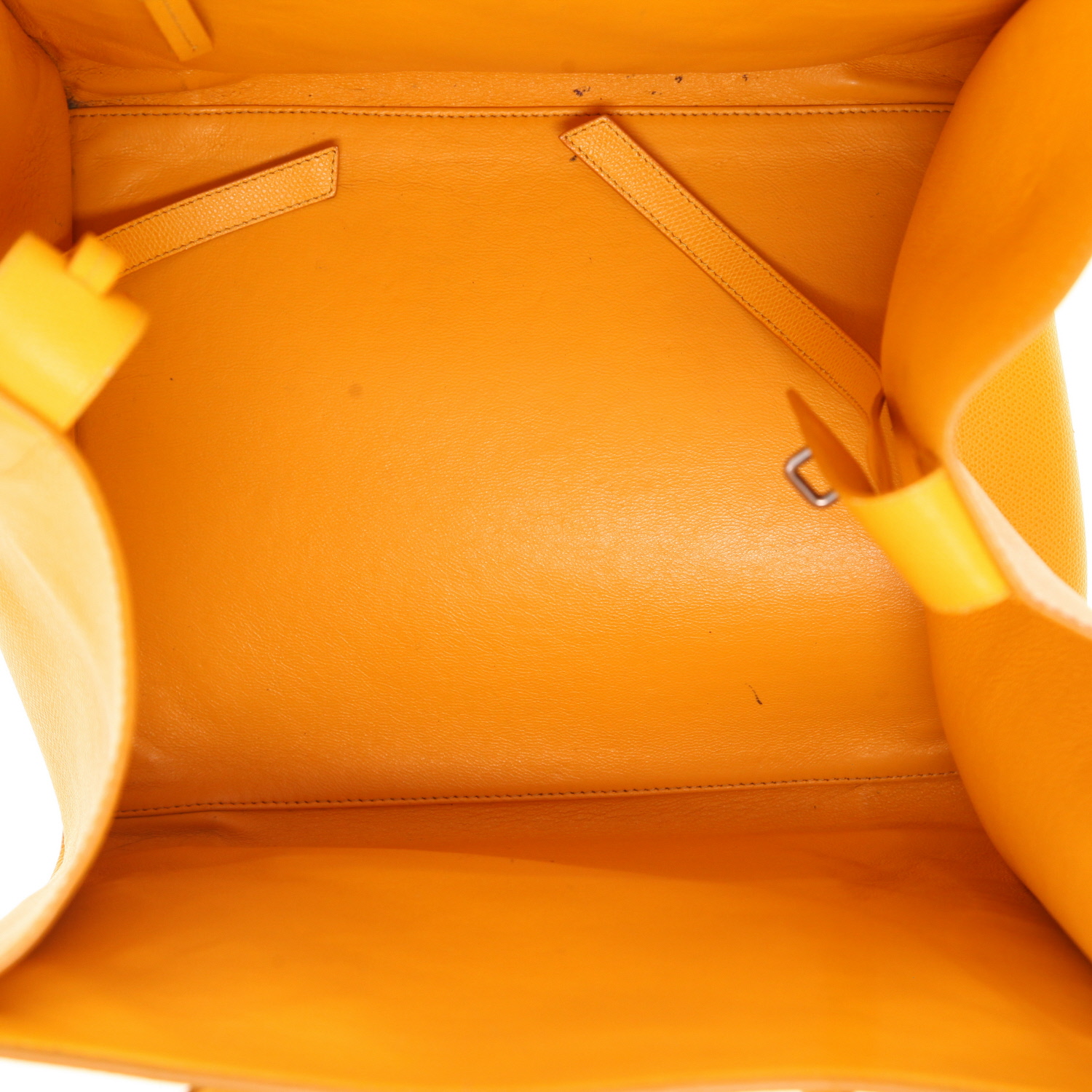 Sac à main Celine  Luggage en cuir jaune - Detail D3